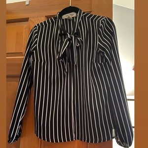 Black and White Striped Blouse